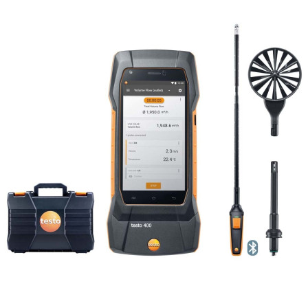 Комплект testo 400 ОВК 2 для визначення об'ємної витрати та швидкості потоку